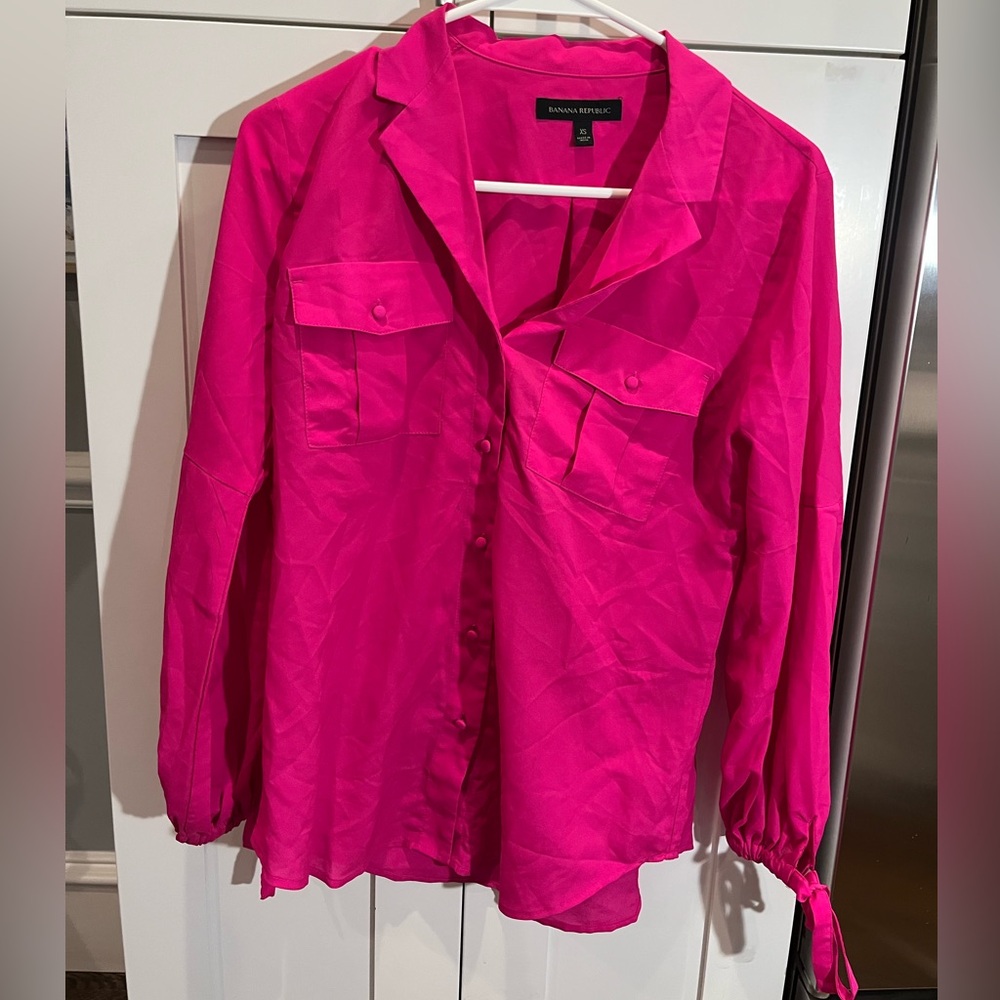 Banana Republic hot pink blouse xs